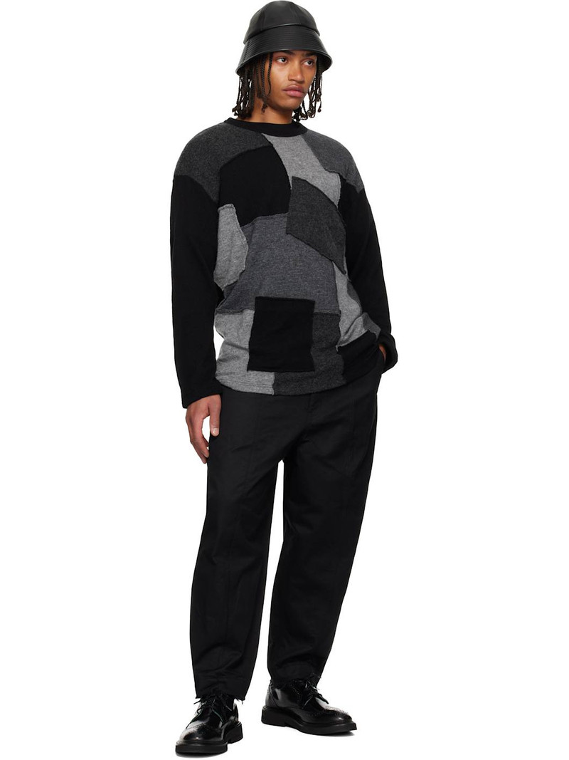 Comme des Garçons Homme Black & Gray Wool Jersey Sweater outlook