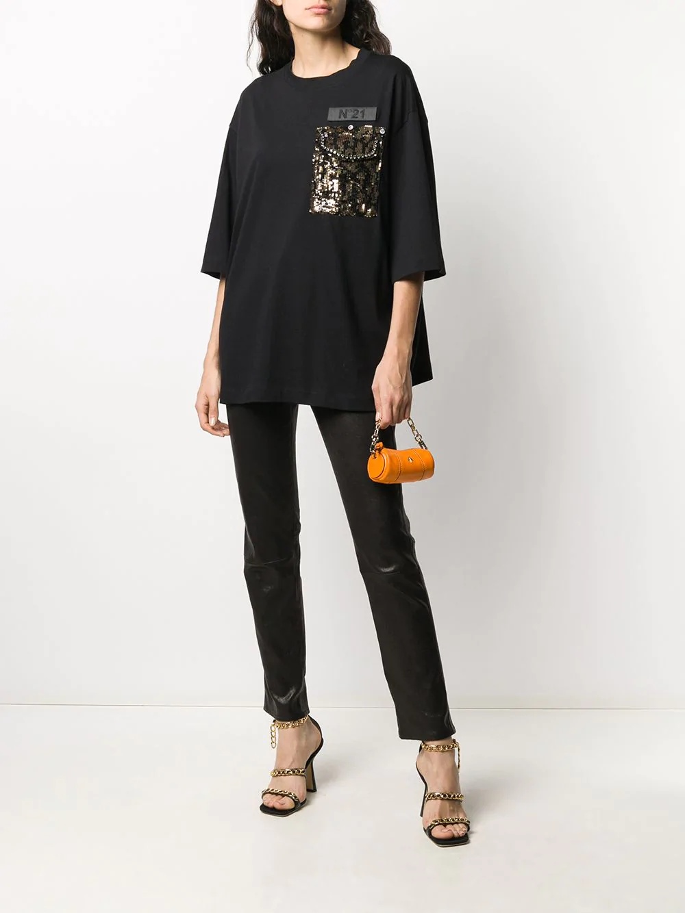 sequin pocket T-shirt - 2