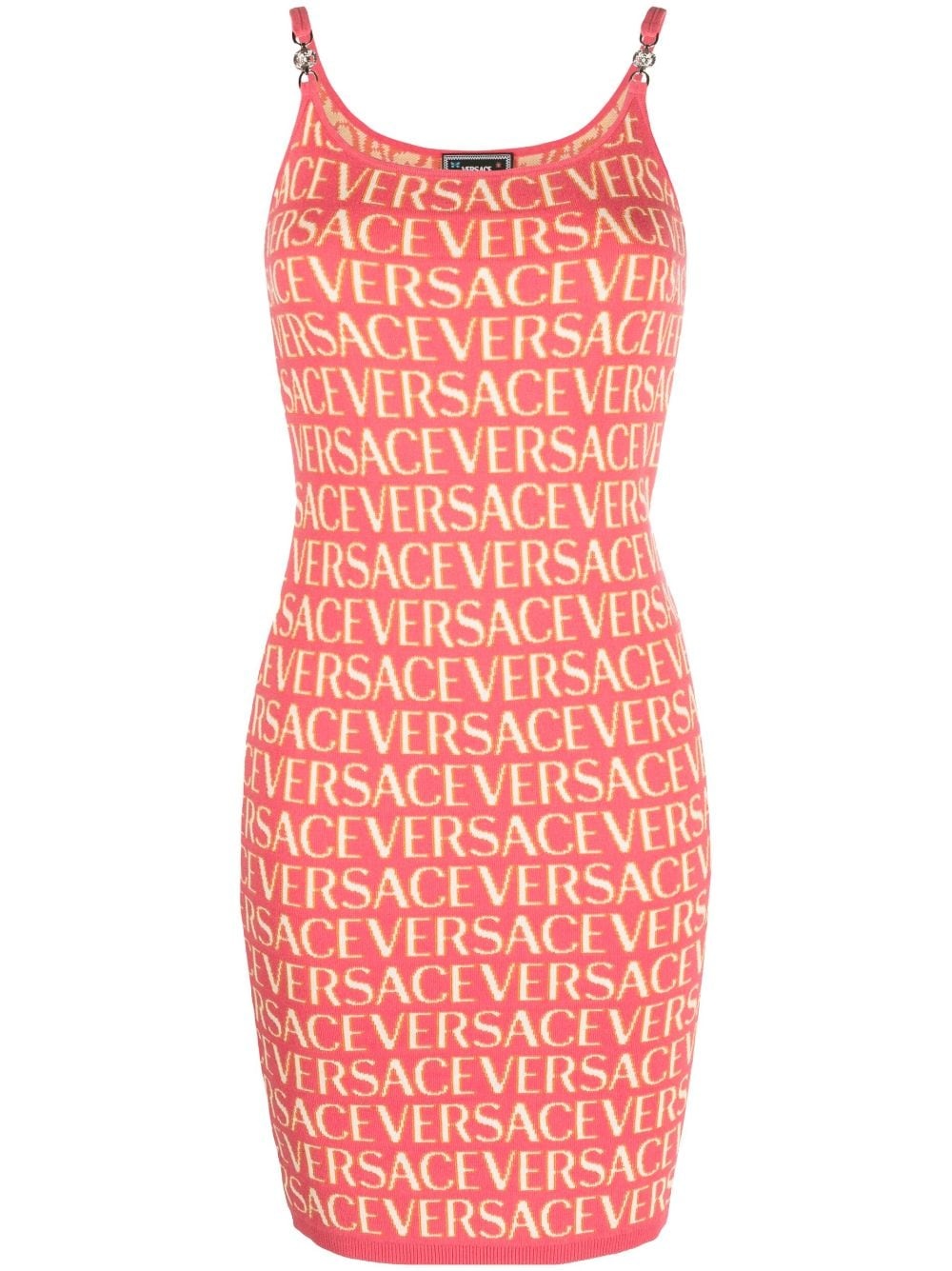 Allover logo-print knitted dress - 1