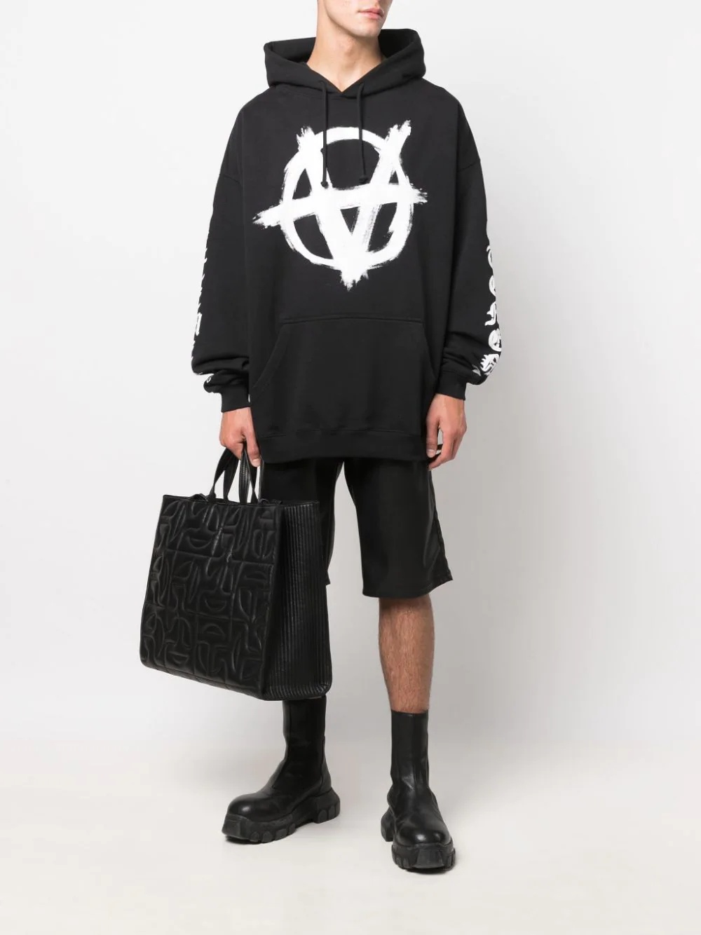 Double Anarchy drawstring hoodie - 2