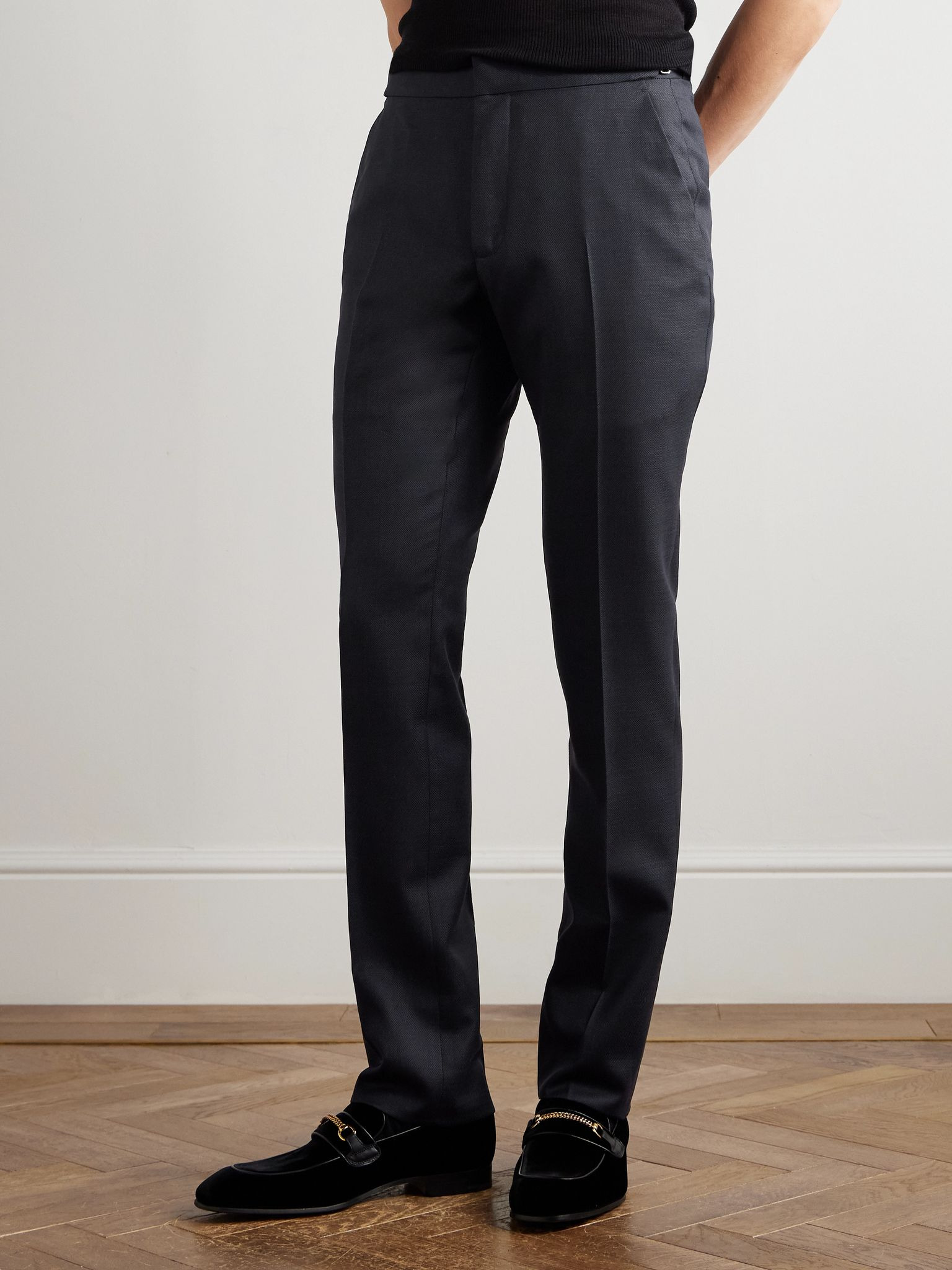 Dyllan Slim-Fit Super 130s Wool Suit Trousers Navy - 3