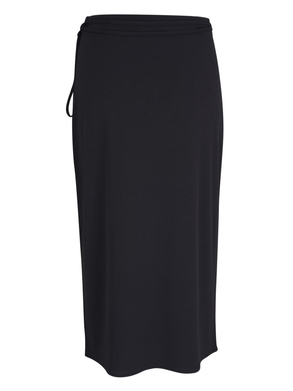 tie-fastening wrap midi skirt - 2