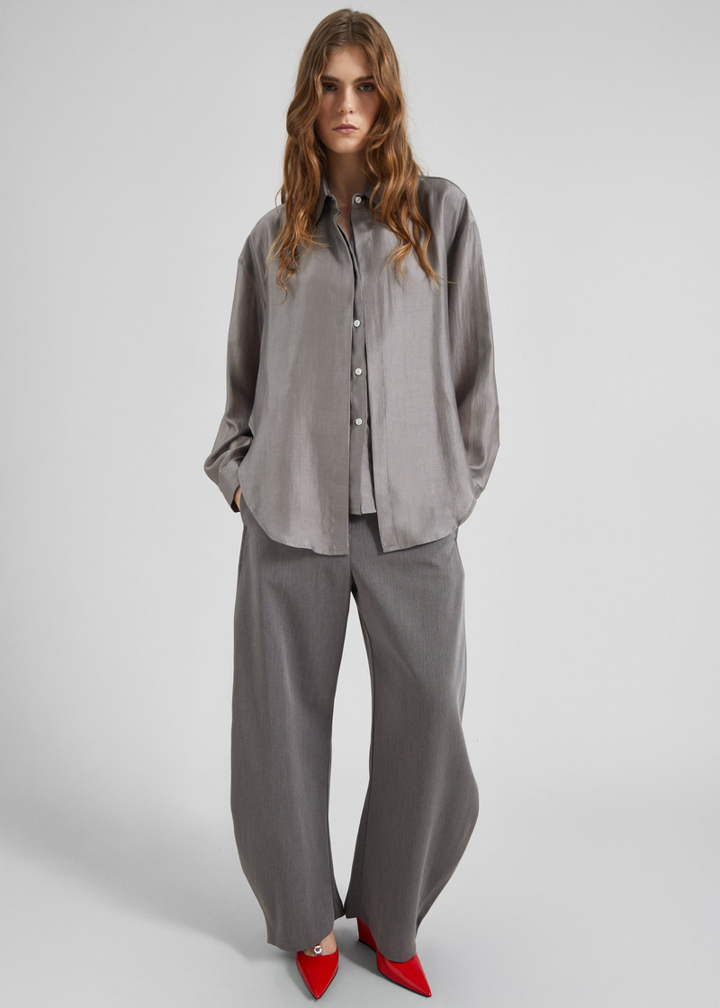 Roanne Fluid Double Shirt - Steel Grey 3