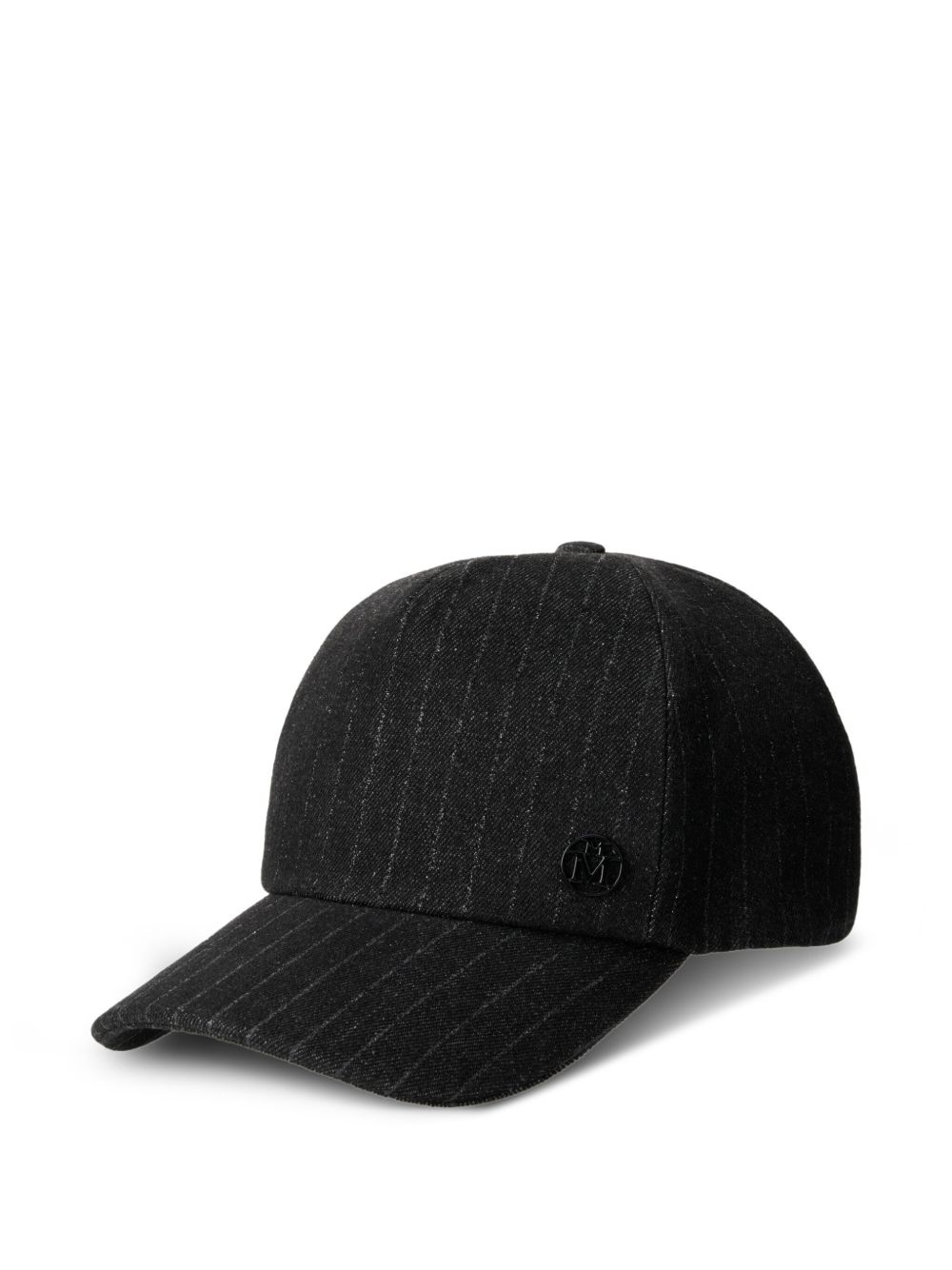 pinstriped logo-plaque cap - 1