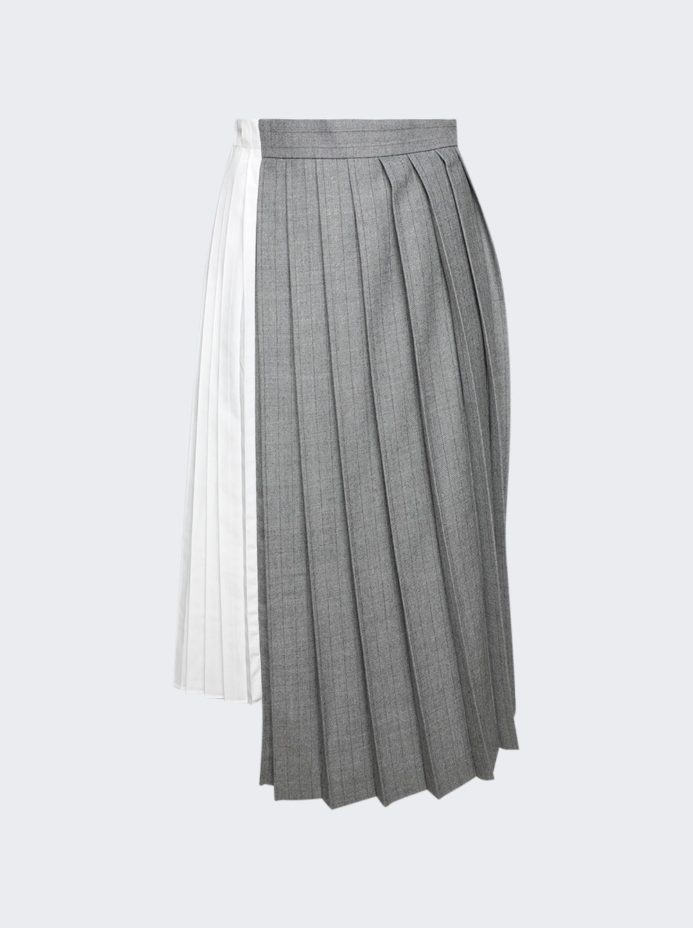 Poplin Mix Stripe Skirt Grey And Off White - 1