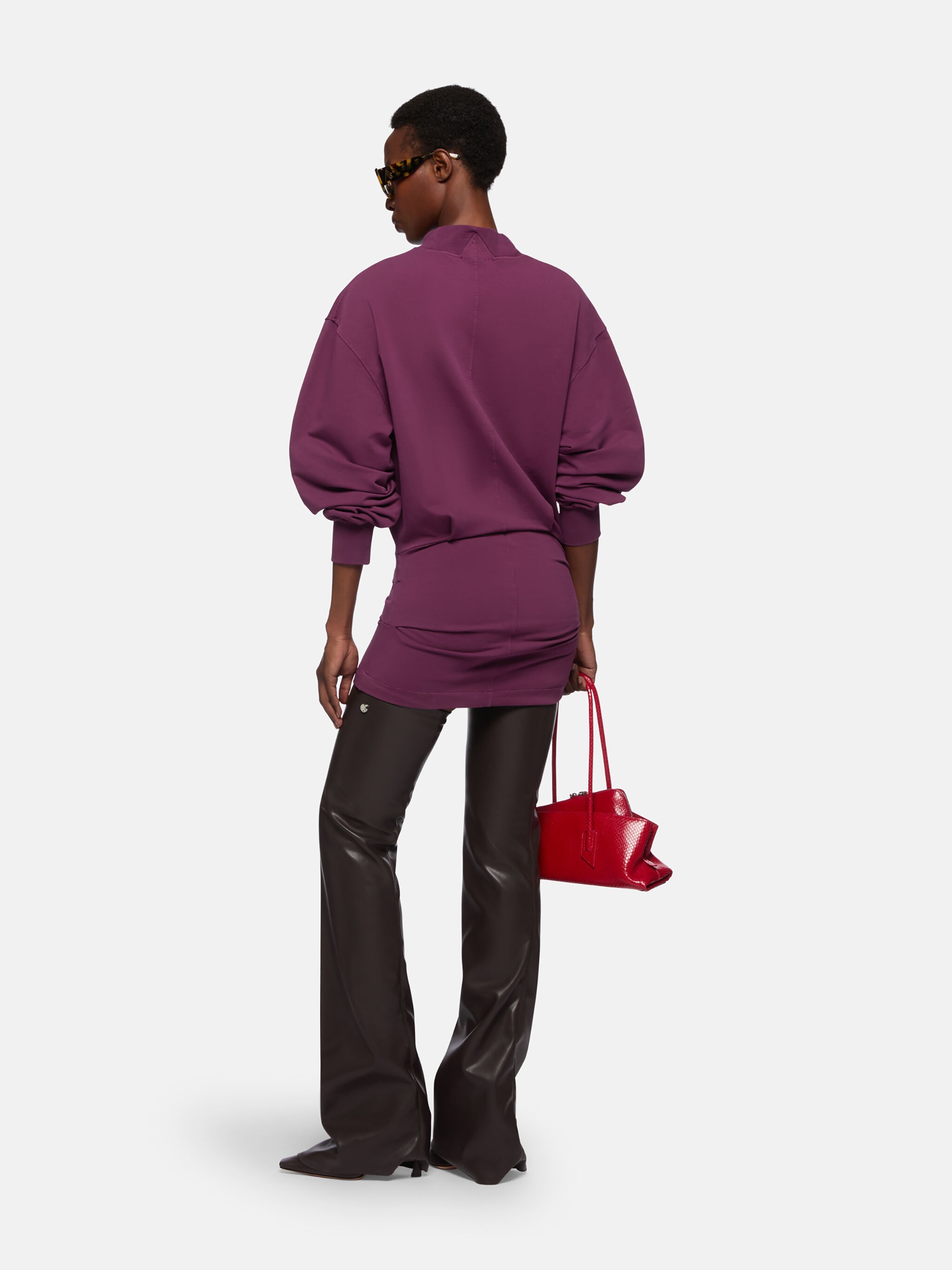 BURGUNDY MINI DRESS - 3