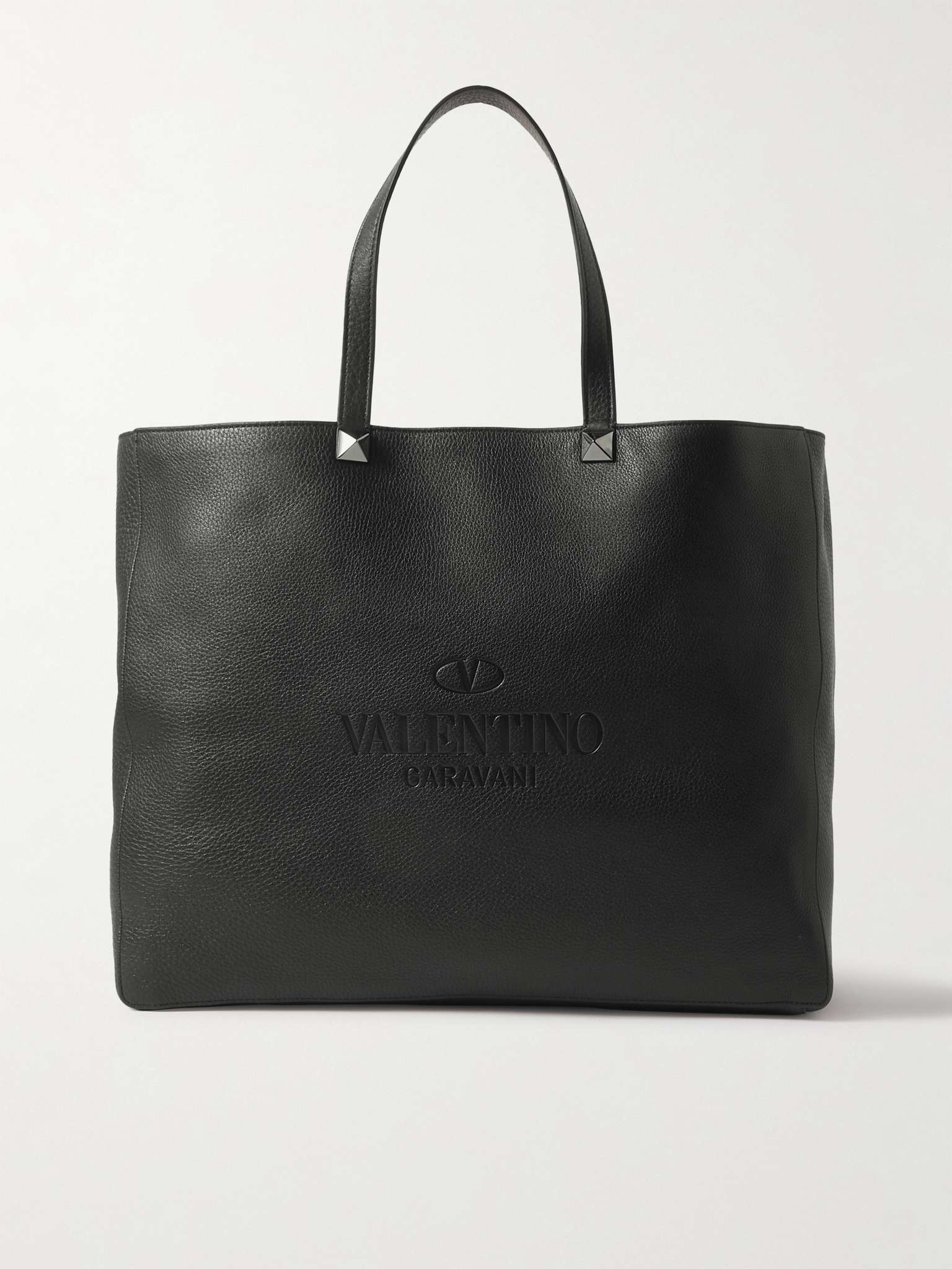 Valentino Garavani Reversible Logo-Debossed Full-Grain Leather Tote Bag - 1