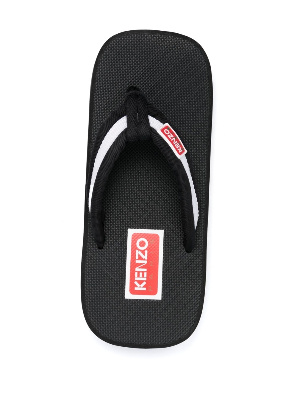 Kenzo logo-patch striped flip flops - Blue