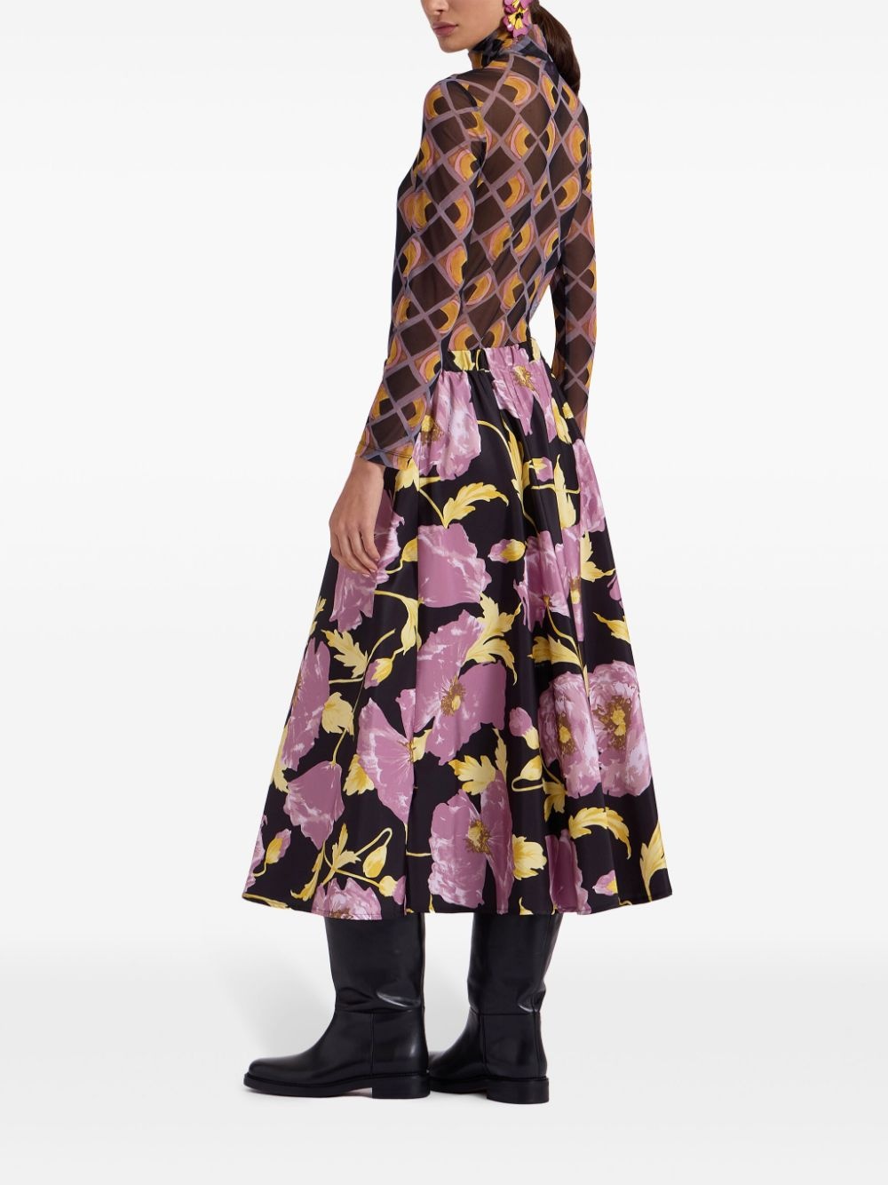 printed midi skirt - 3