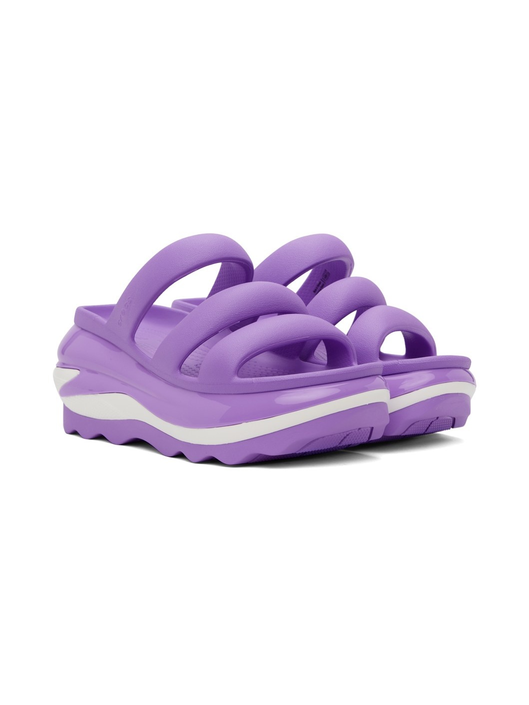 Purple Mega Crush Triple Strap Sandals - 4