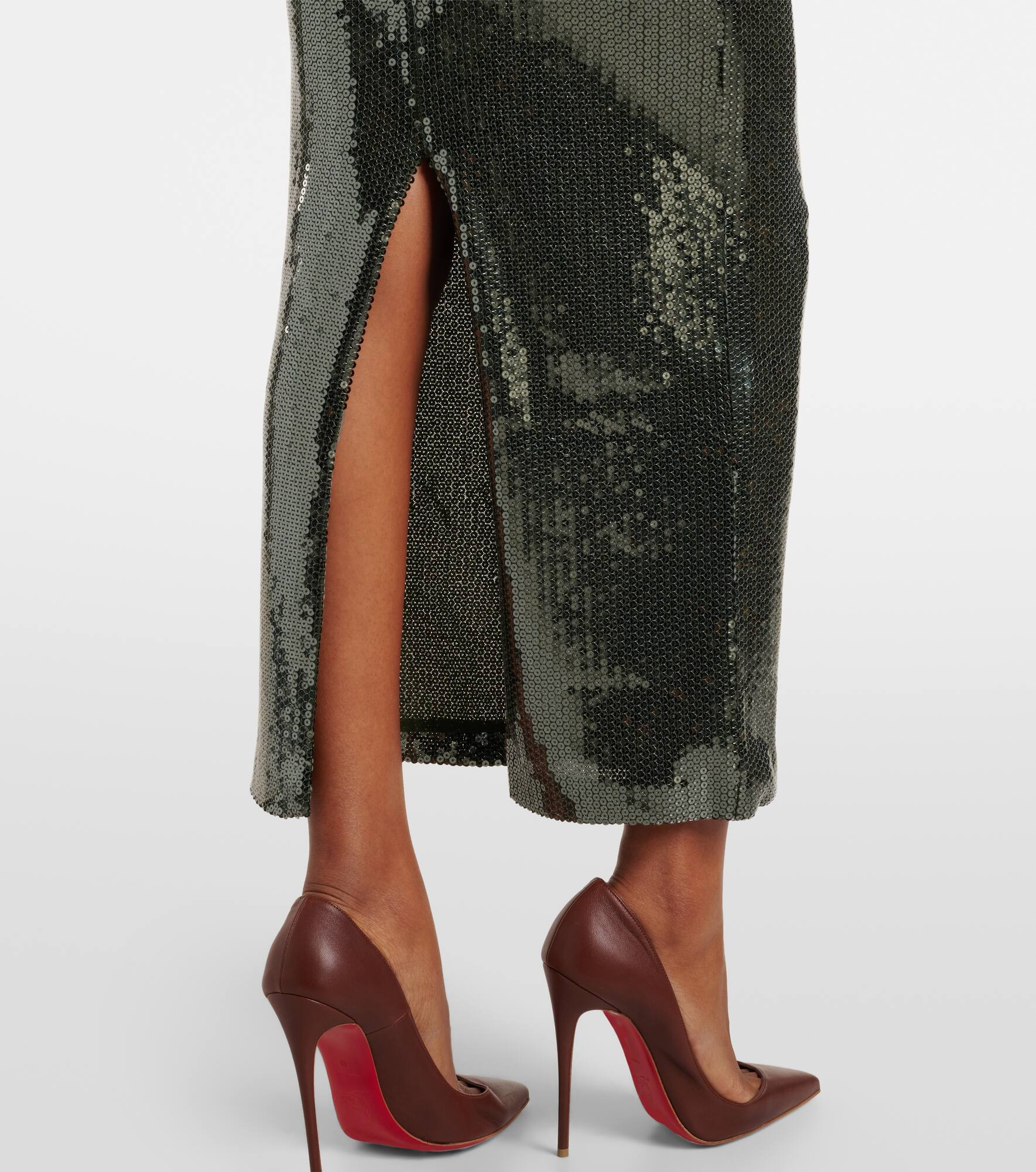 Gathered sequined gown - 6