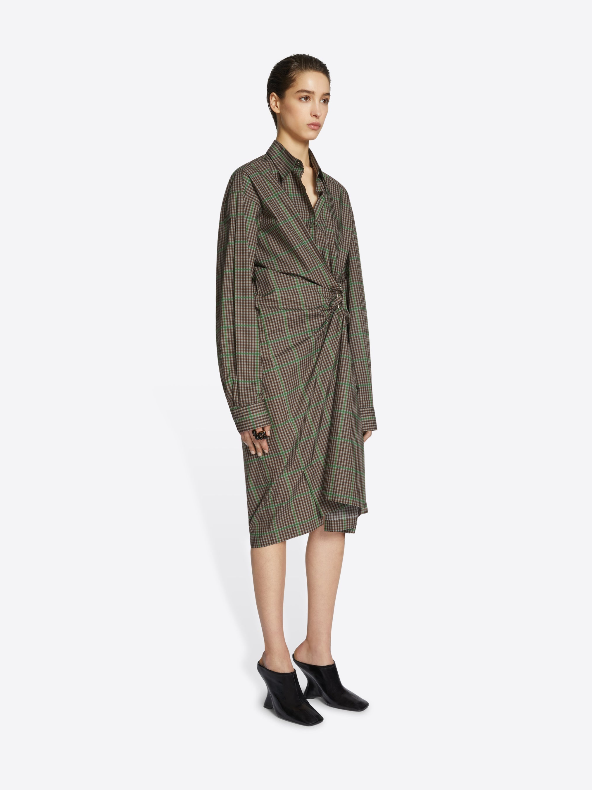 CHECKED SHIRT DRESS - 3