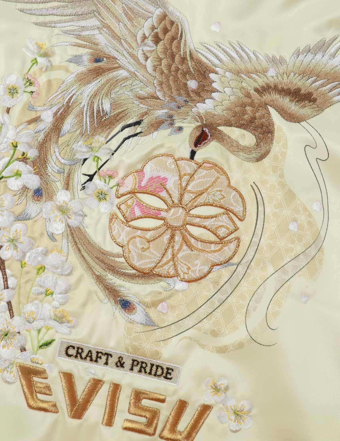 PEACOCK EMBROIDERY AND BROCADE KAMON APPLIQUÉ SOUVENIR JACKET - 10