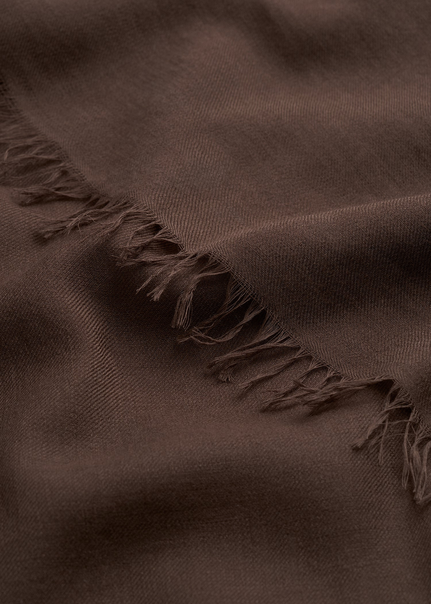 Light wool blanket scarf chocolate - 3