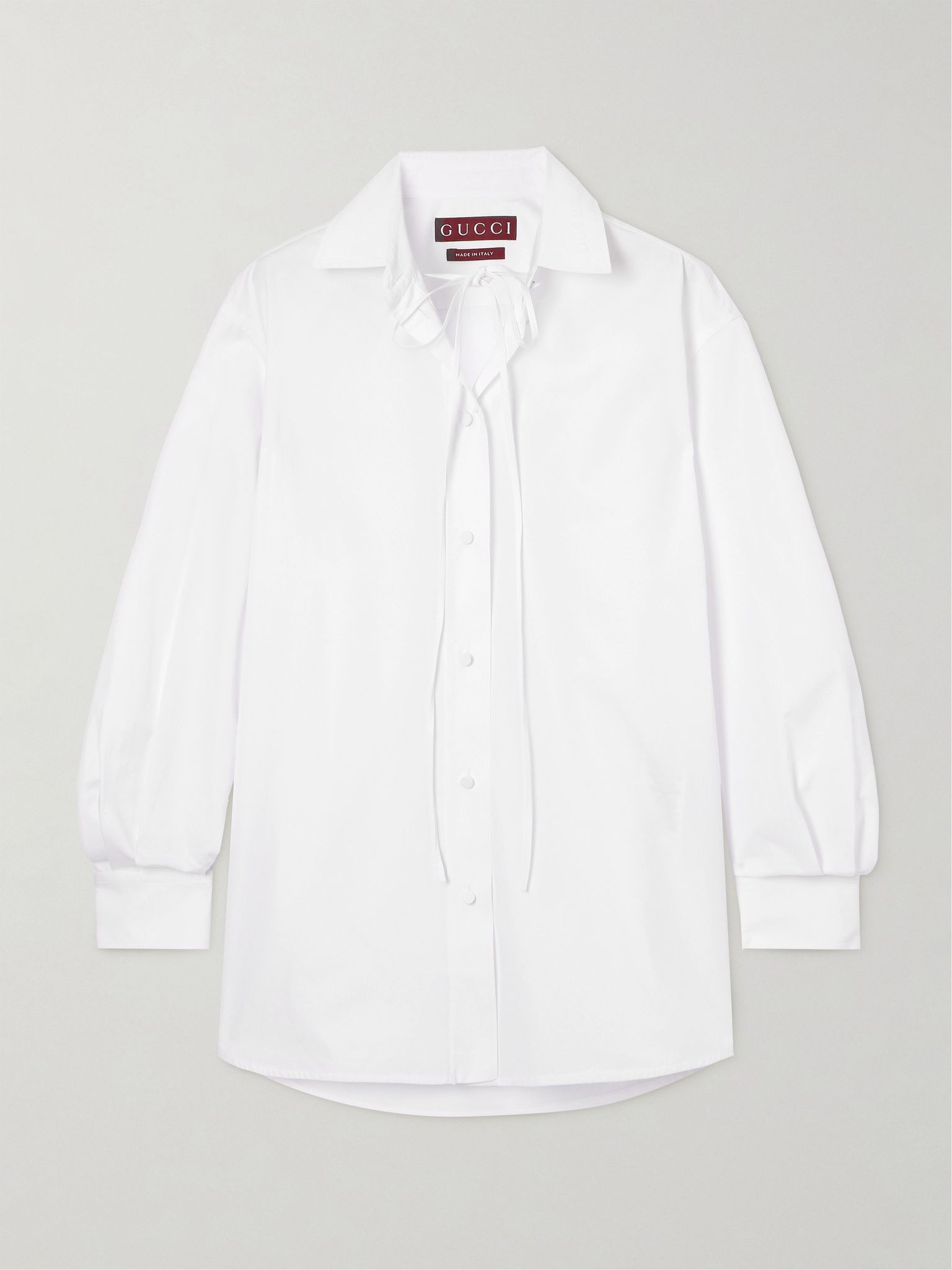 Oversized cotton-poplin shirt White - 1