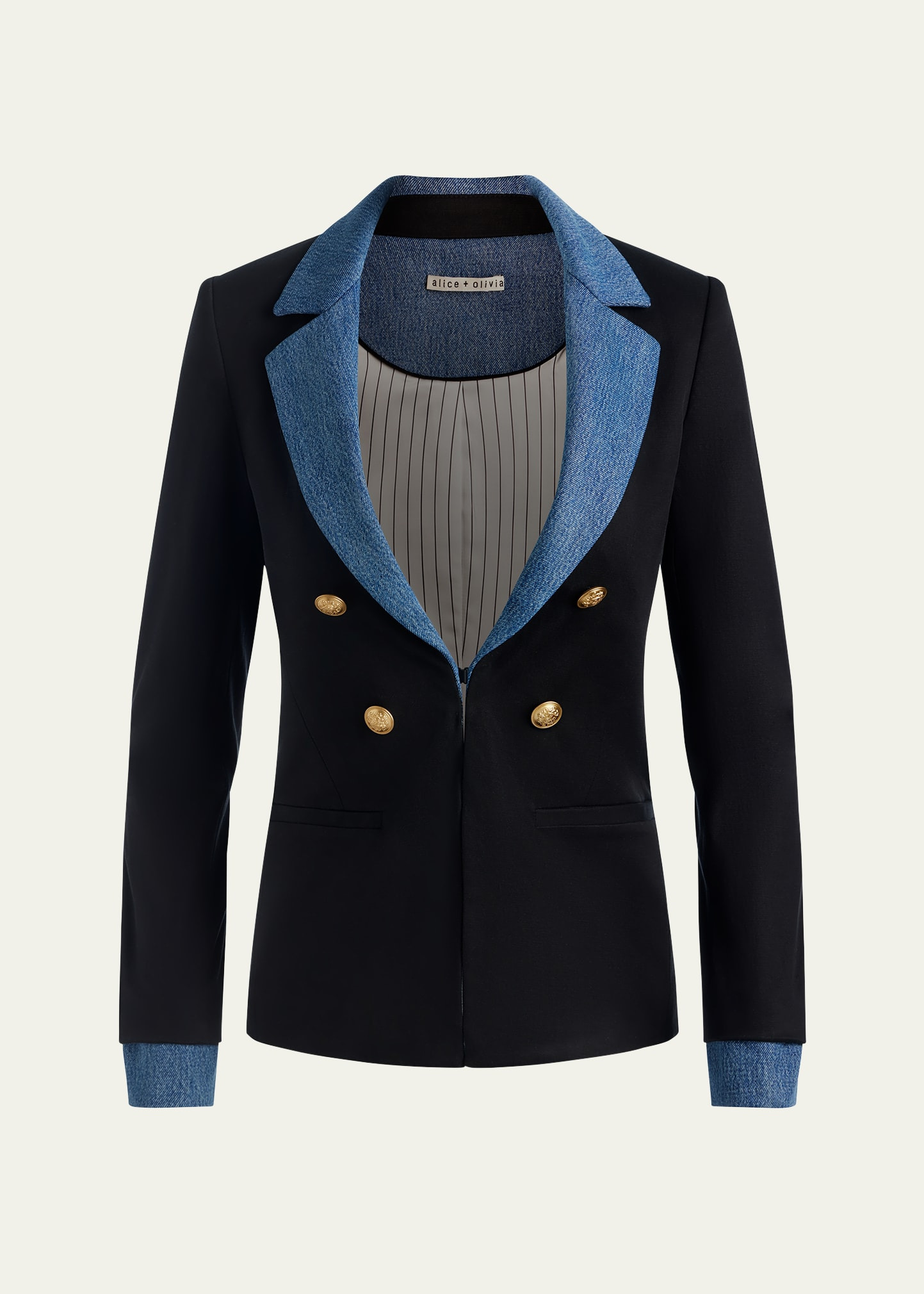 Mya Denim-Trim Blazer - 1