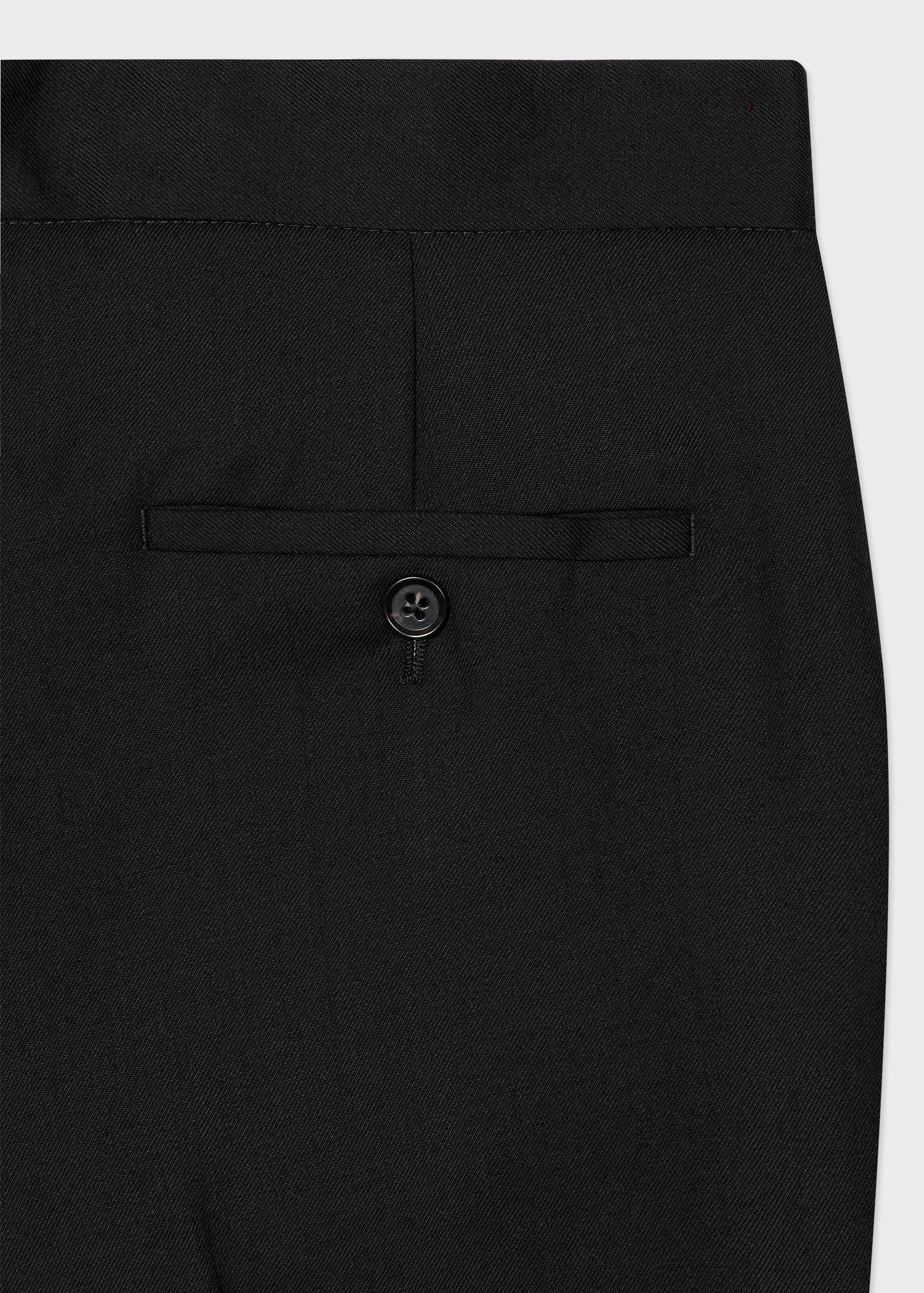 Black Wool Kick Flare Trousers - 2