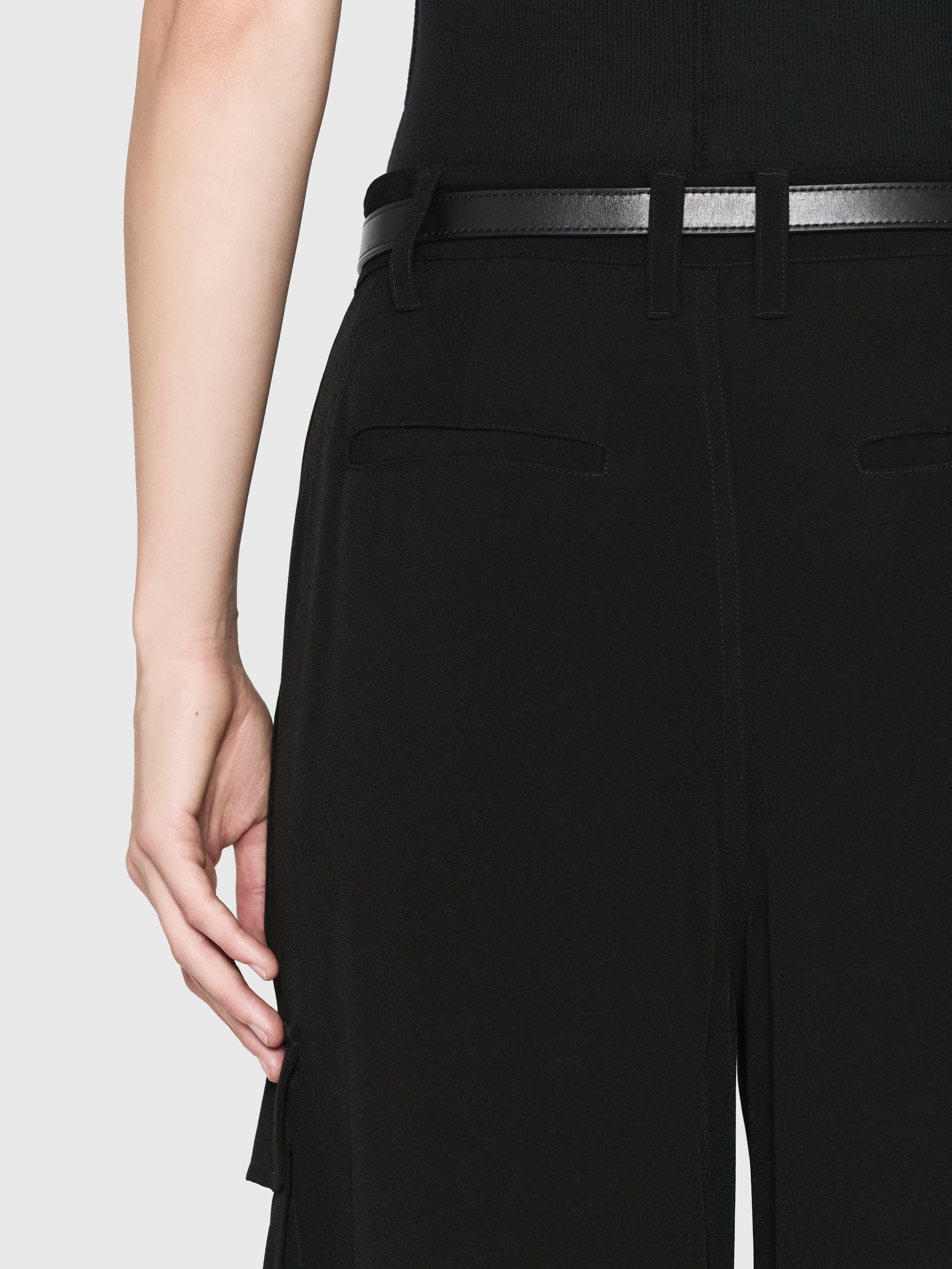 High Rise Utility Cargo in Black - 4