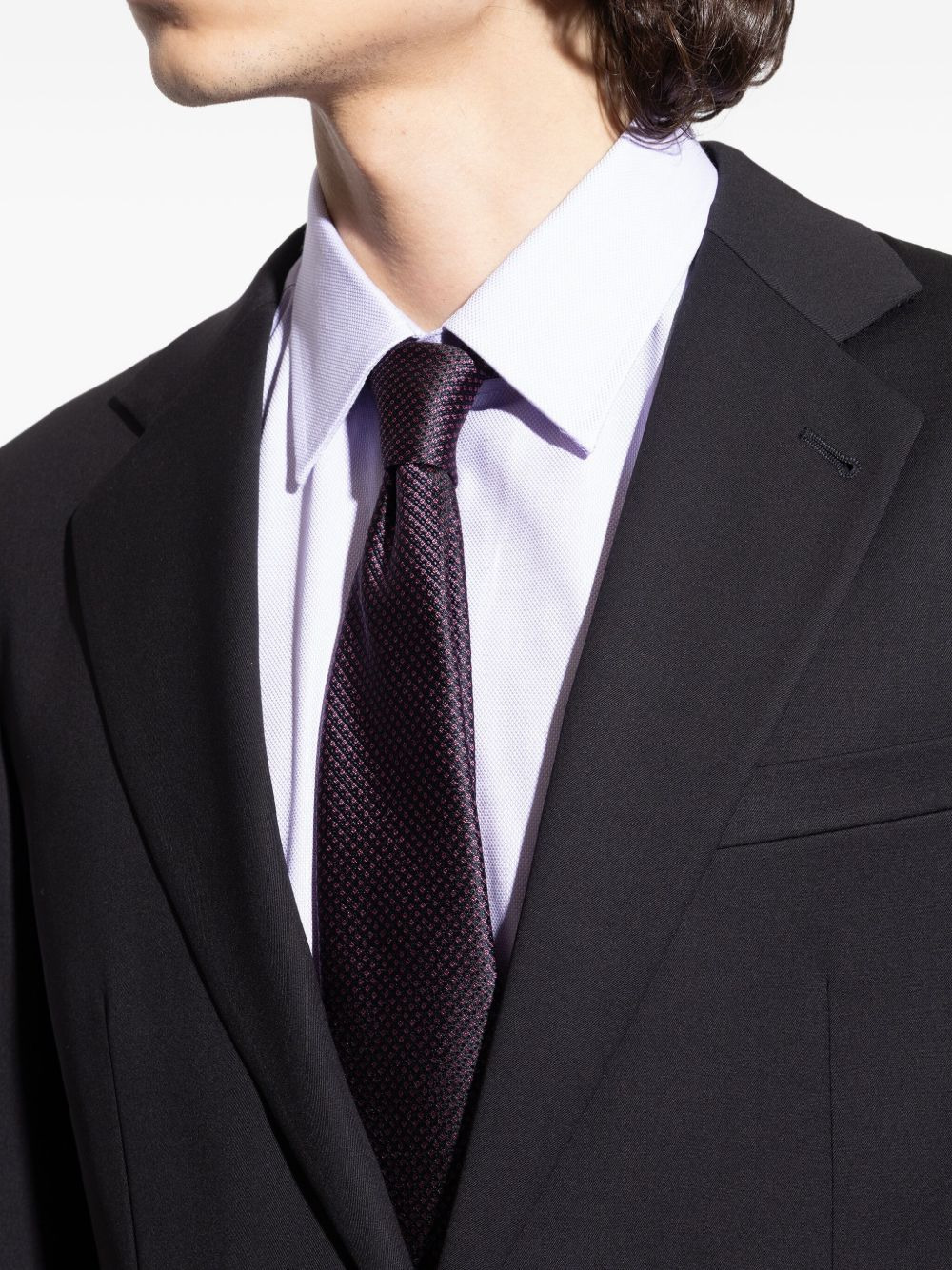 micro-pattern silk tie - 4