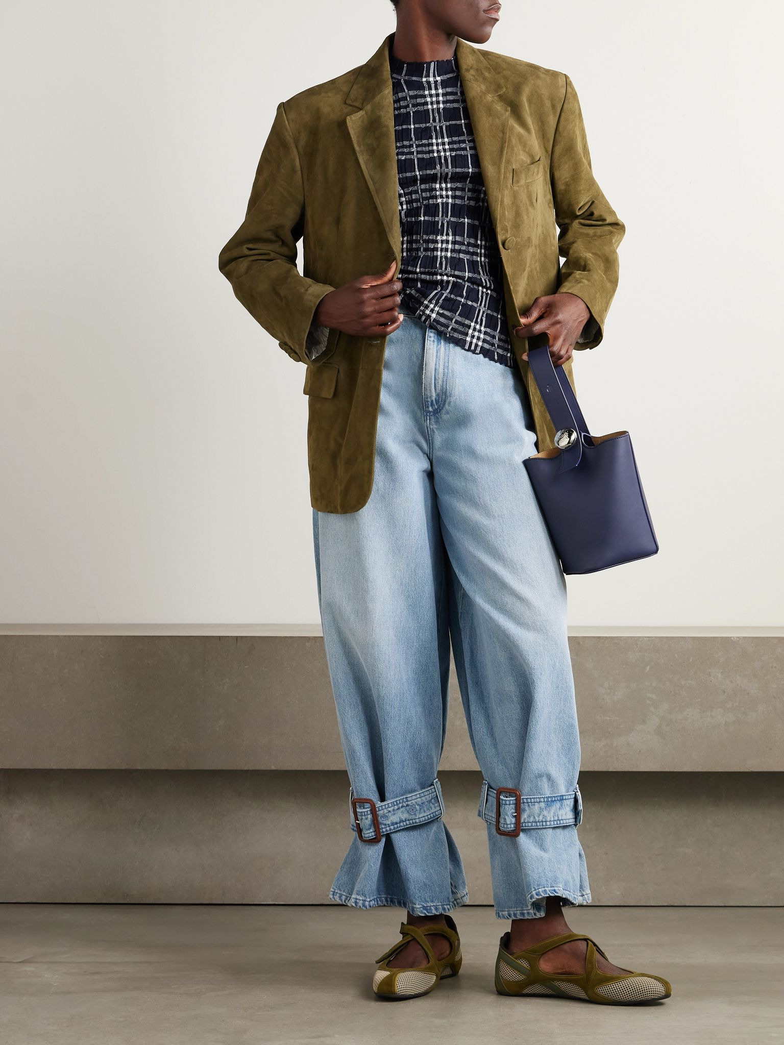 Suede blazer Sage green - 2