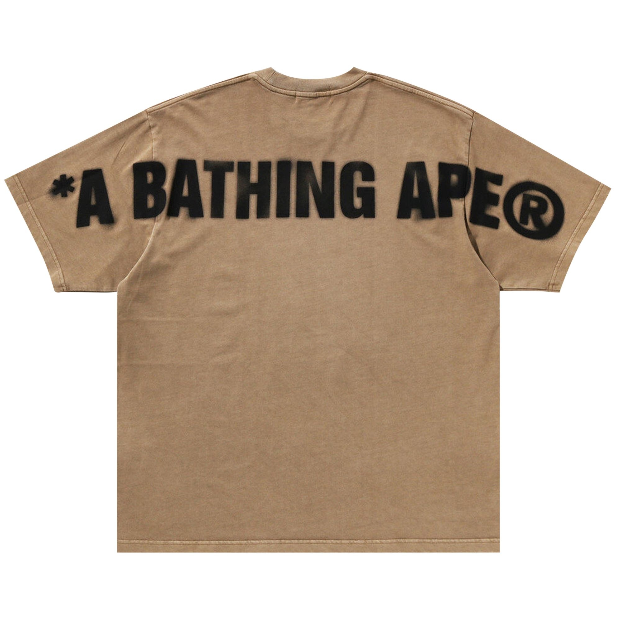 BAPE Spray Ape Head Garment Dyed Relaxed Fit Tee 'Beige' - 2