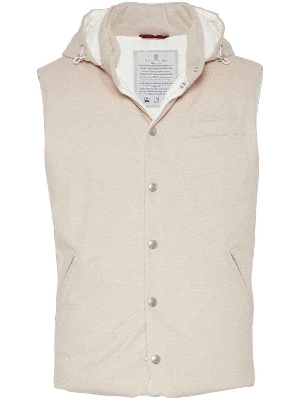 Sleeveless down waistcoat with detachable hoodie - 1