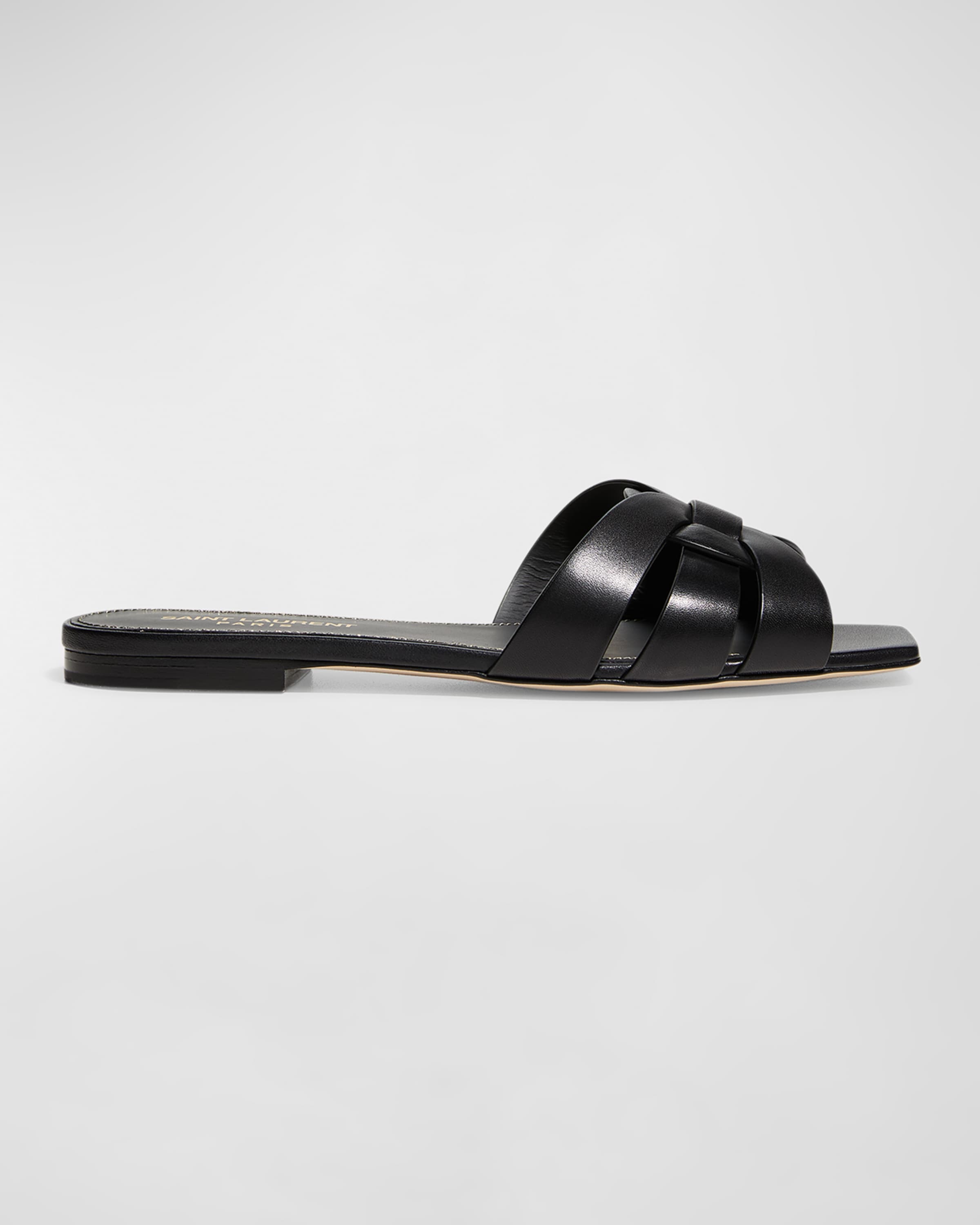 Woven Leather Sandal Slide - 1