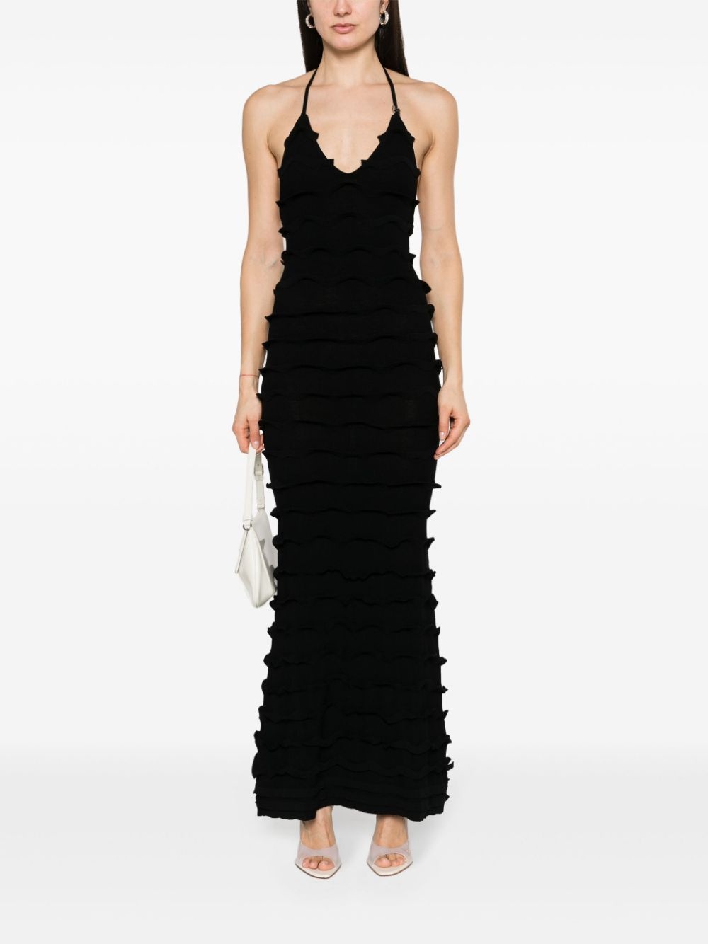 ruffled knitted maxi dress - 2