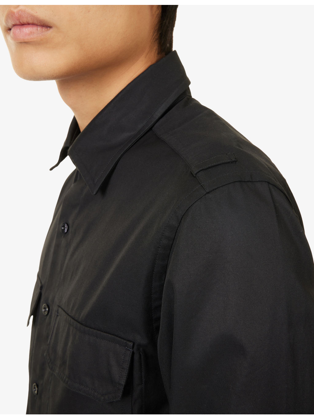 Patch-Pocket Tailored Cotton Overshirt - 5