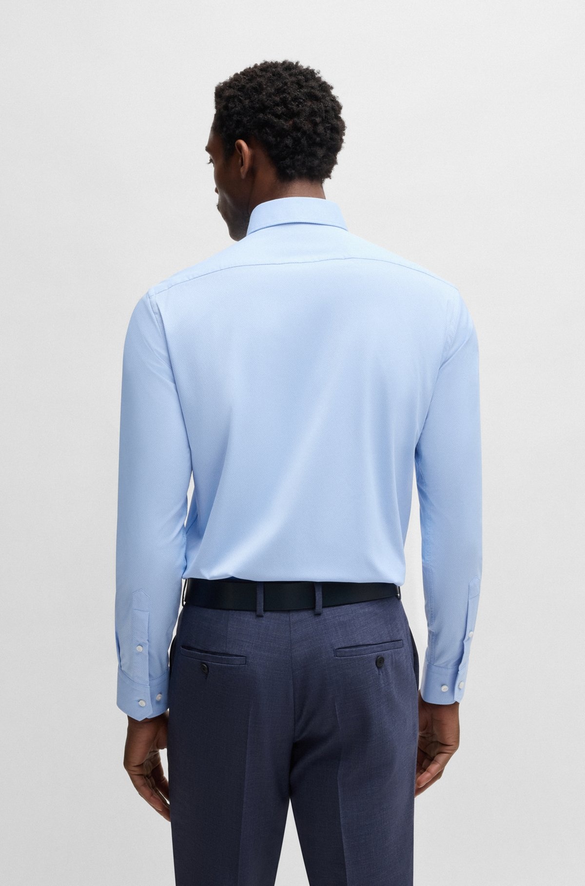 REGULAR-FIT SHIRT IN STRUCTURED STRETCH FABRIC - 5