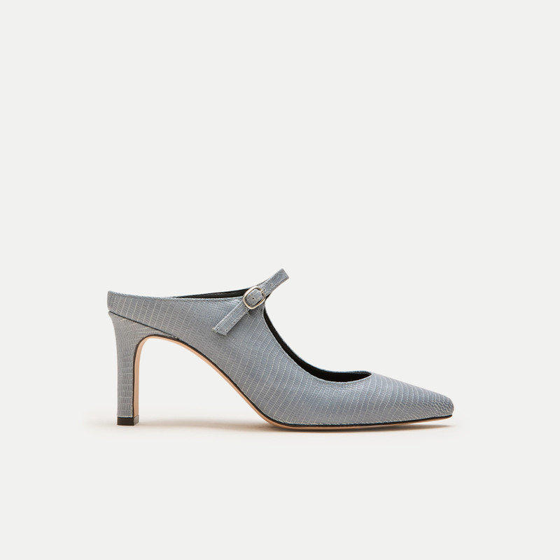 Mule pumps in lizard-embossed leather 3