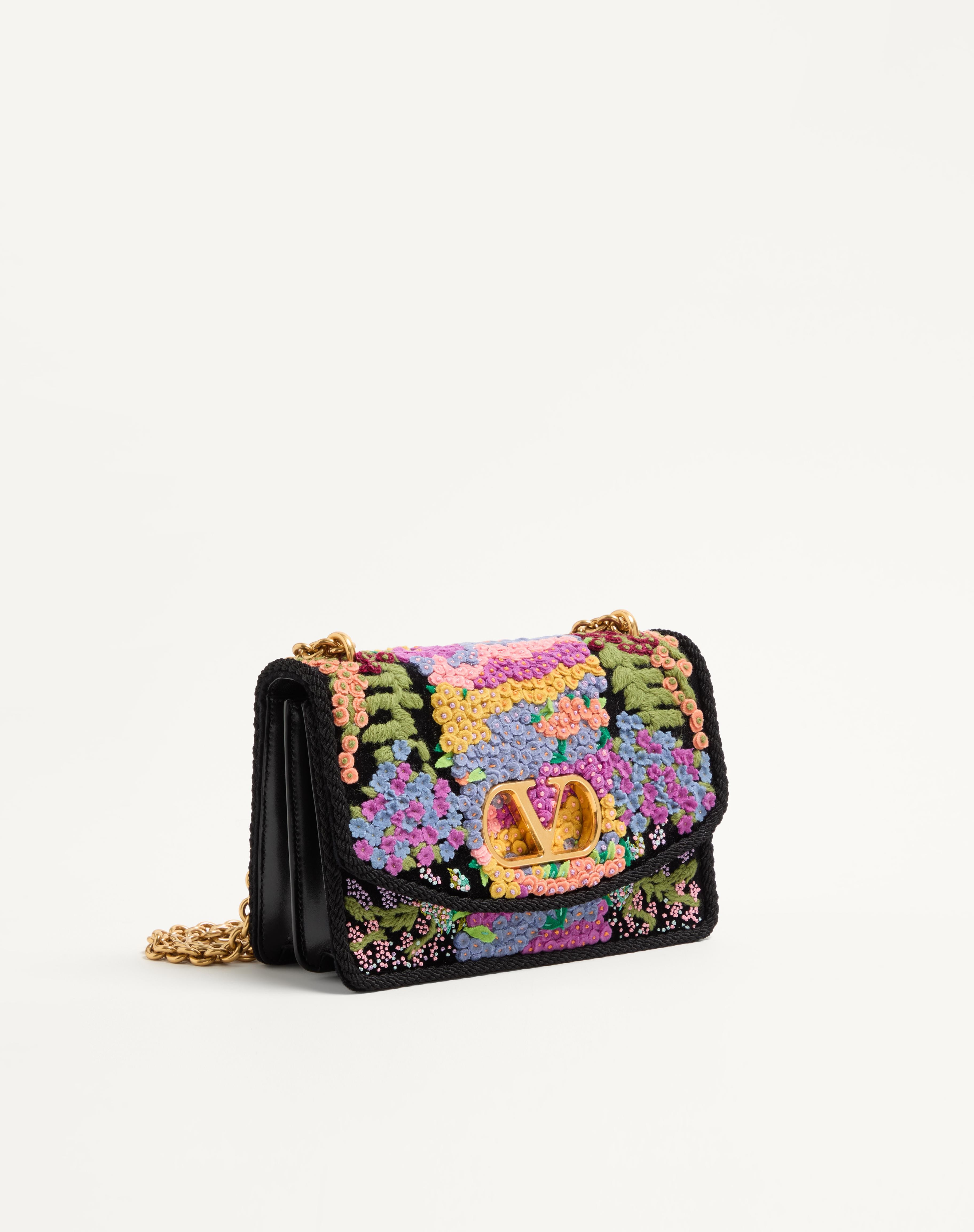 VALENTINO GARAVANI VAIN EMBROIDERED SHOULDER BAG - 3