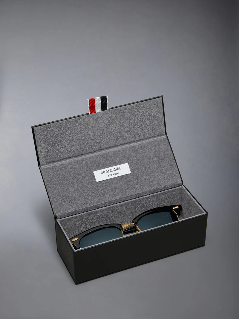Acetate And Titanium Rectangular Sunglasses Unisex - 4