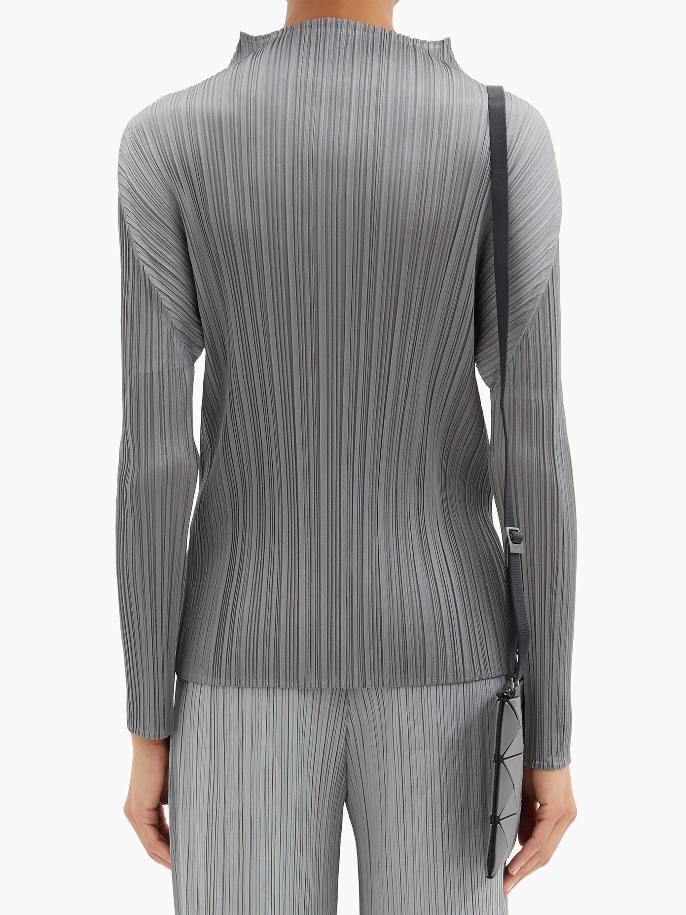 High-neck technical-pleated top - 5