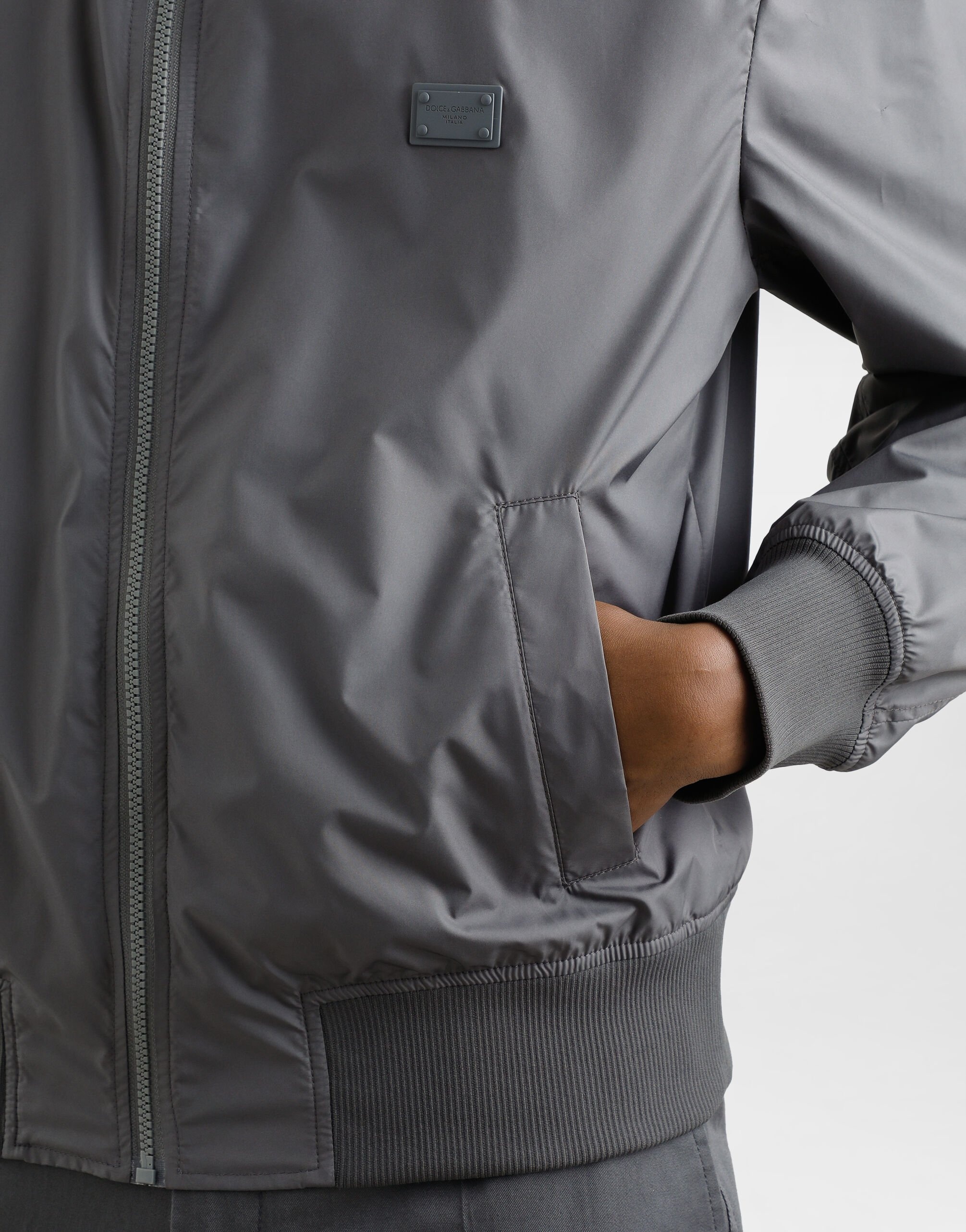 Technical fabric bomber jacket with tag - 5