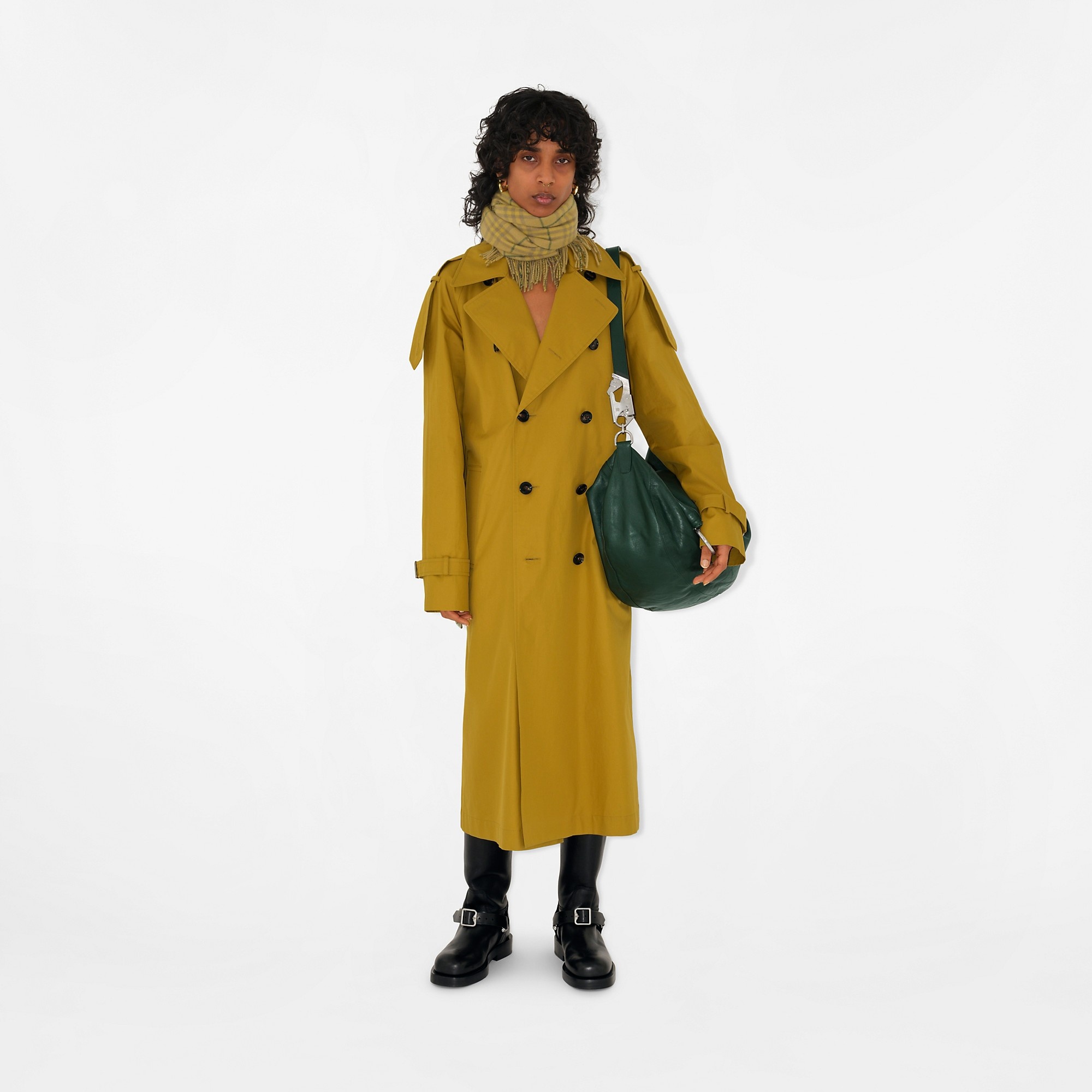 Long Gabardine Trench Coat