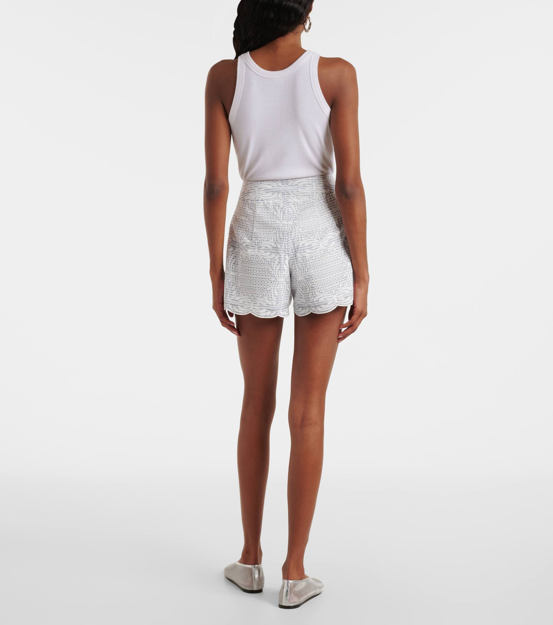 Allen high-rise cotton shorts - 3