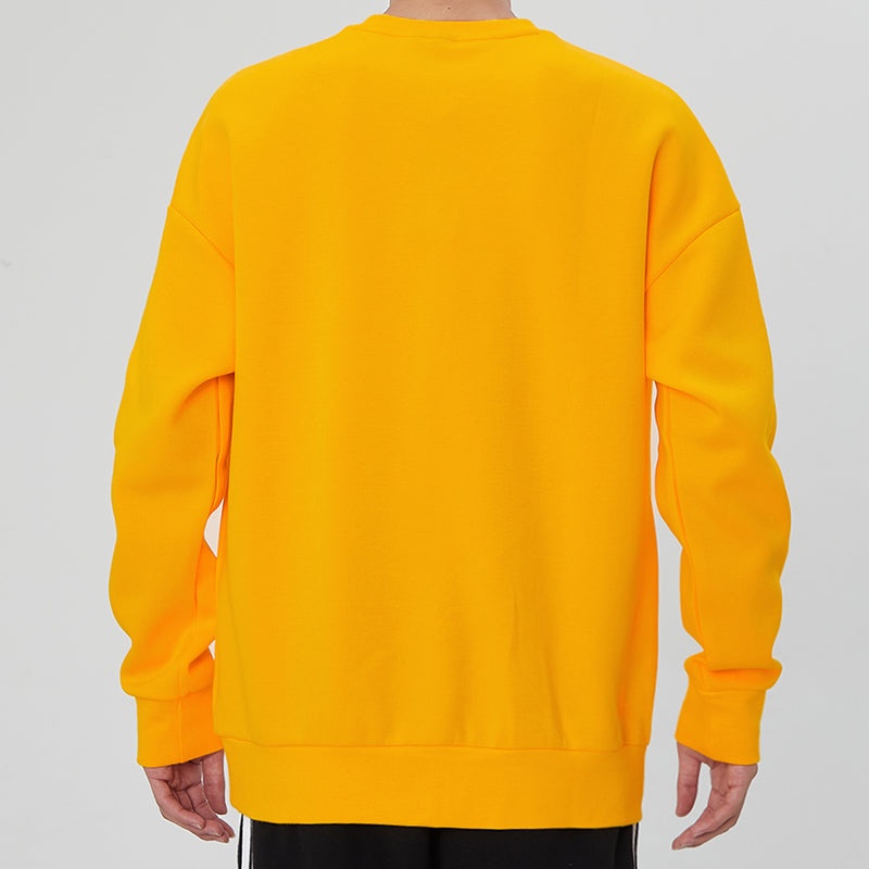 Men's adidas St Story Sweat Large Logo Printing Sports Round Neck Pullover Yellow H39216 - 4