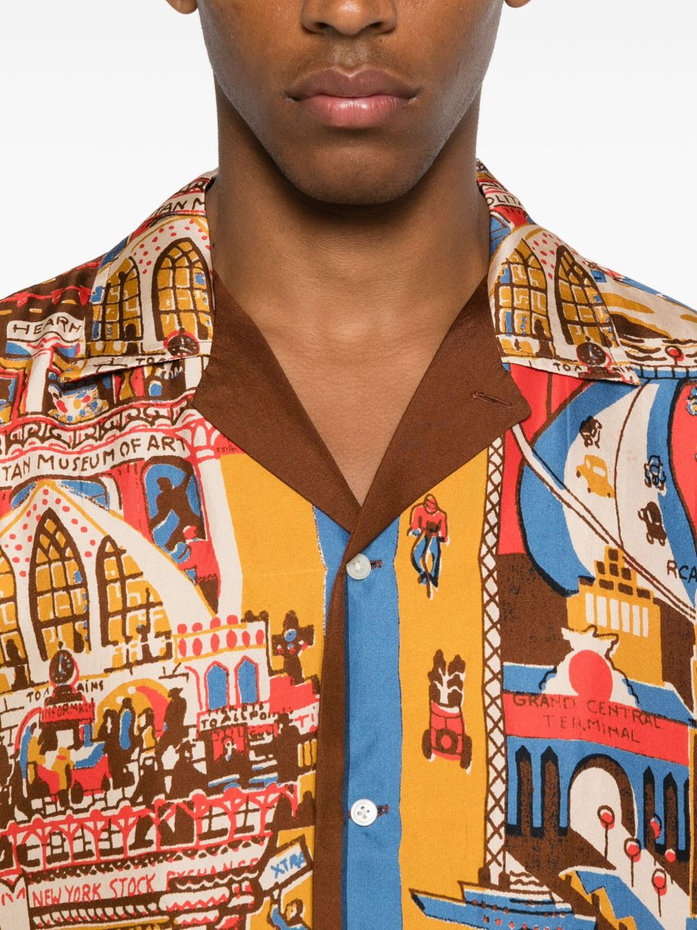 city-scene print silk shirt - 5