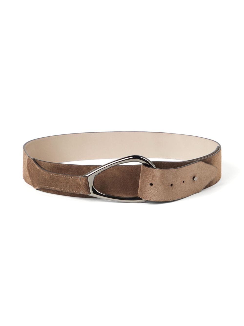 logo-buckle suede belt - 3