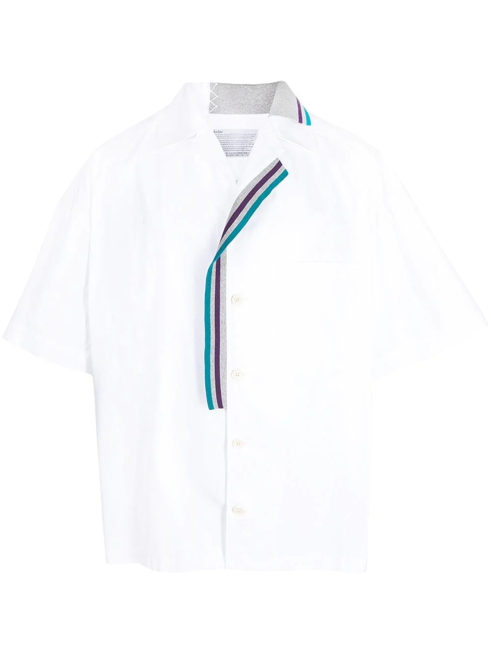 contrast-trim short-sleeve shirt - 1