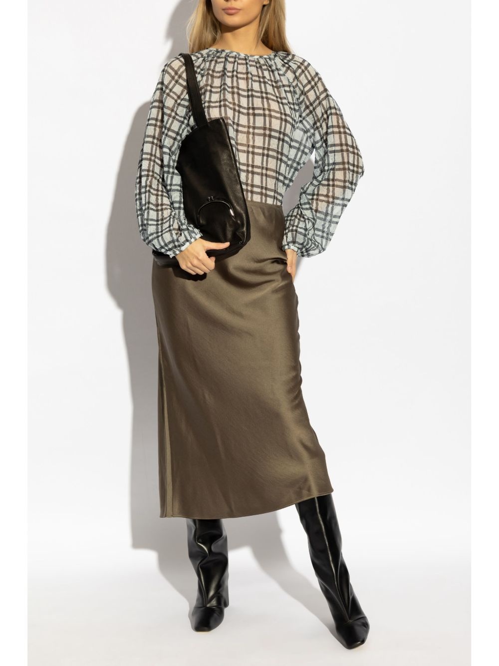 checked blouse - 2
