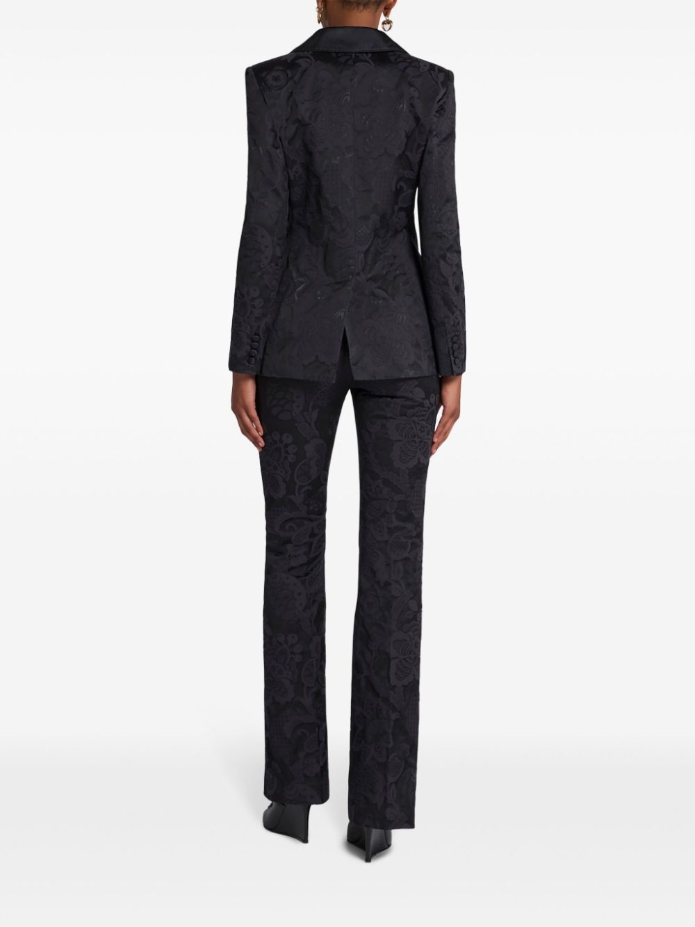 double-breasted jacquard blazer - 3