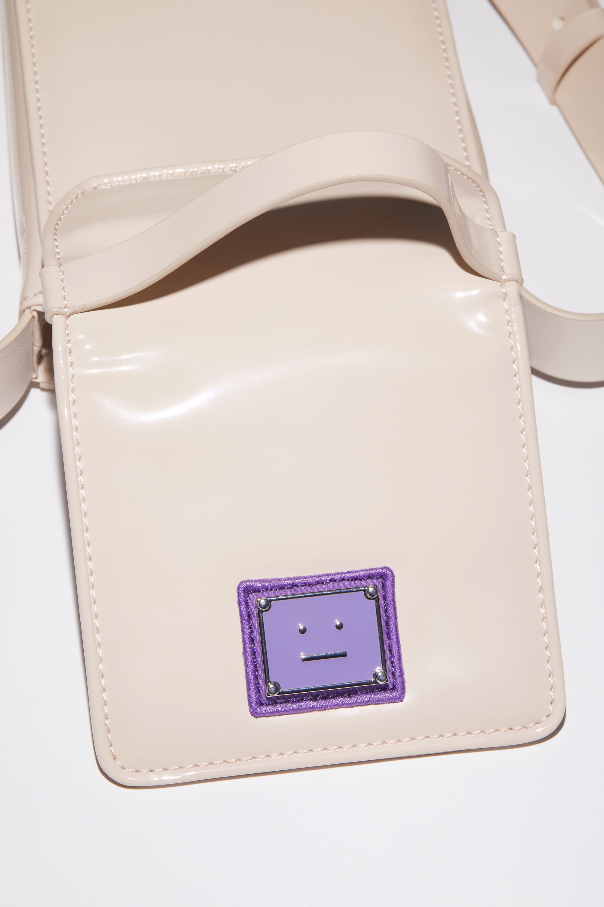 Mini crossbody Face bag - Light beige/purple - 5