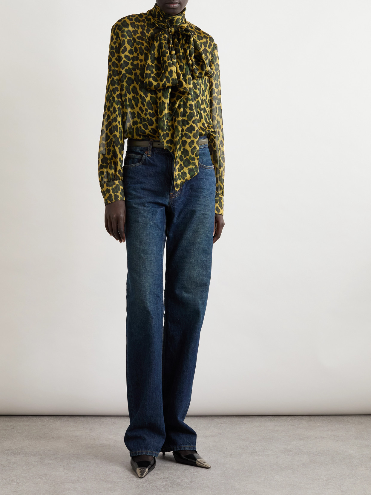 Pussy-bow Leopard-print Silk-mousseline Blouse - 2