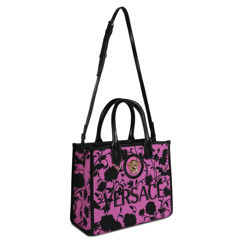 Versace Printed Fabric Tote Bag 'Black' 5