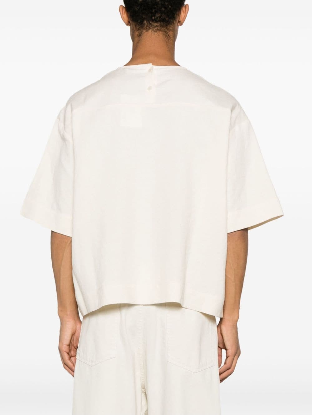 logo-stripe cotton-blend T-shirt - 4