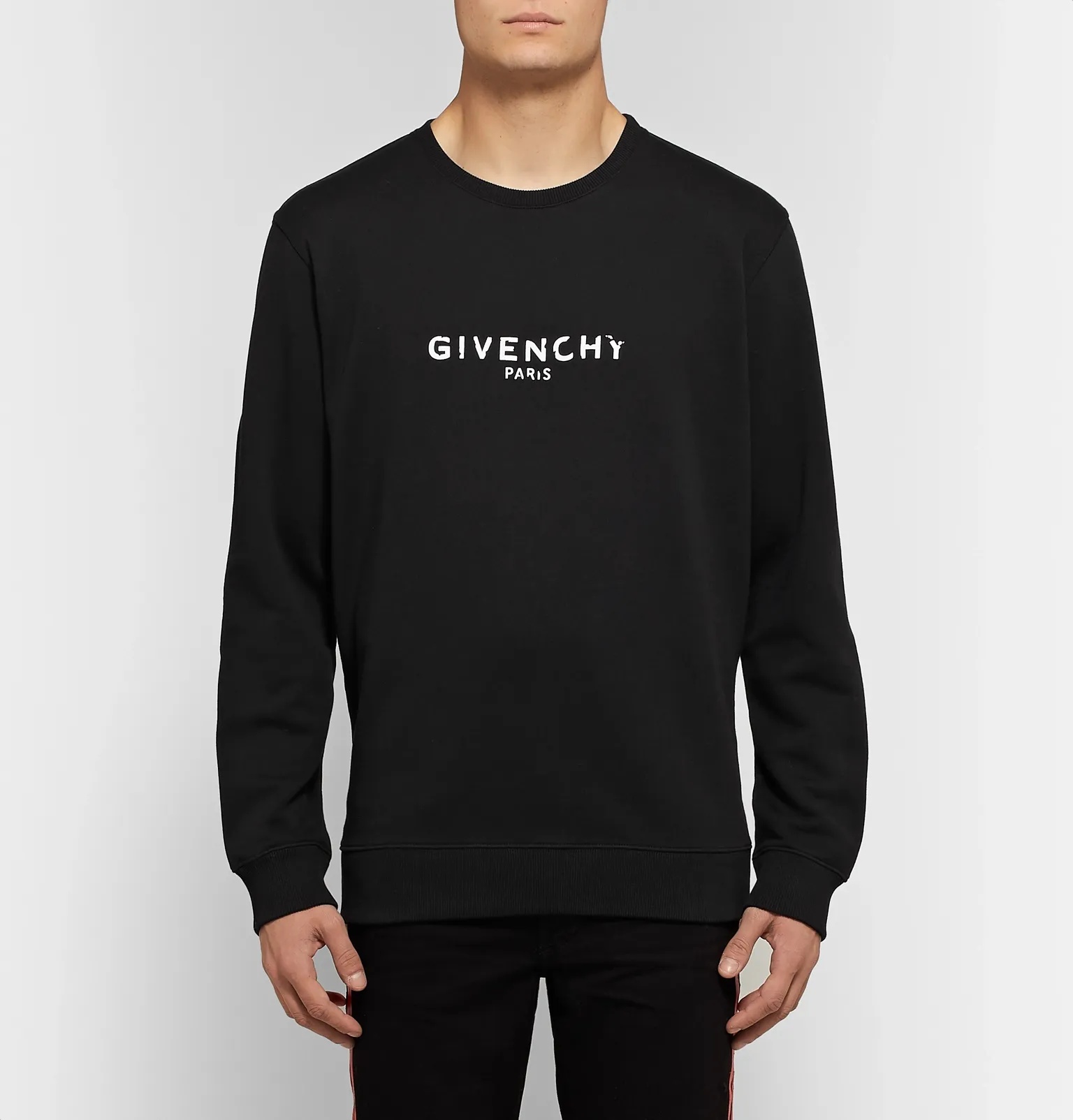 Distressed Logo-Print Loopback Cotton-Jersey Sweatshirt - 4