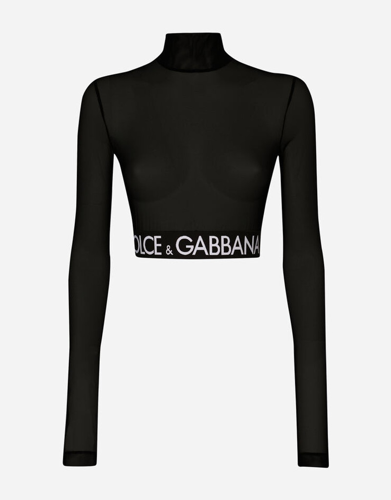 Tulle turtle-neck top 1