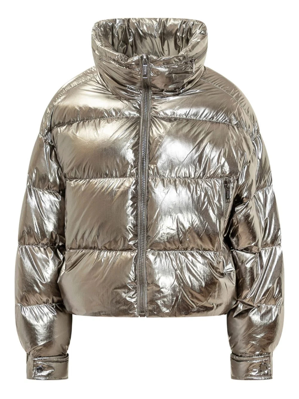 metallic puffer jacket - 1